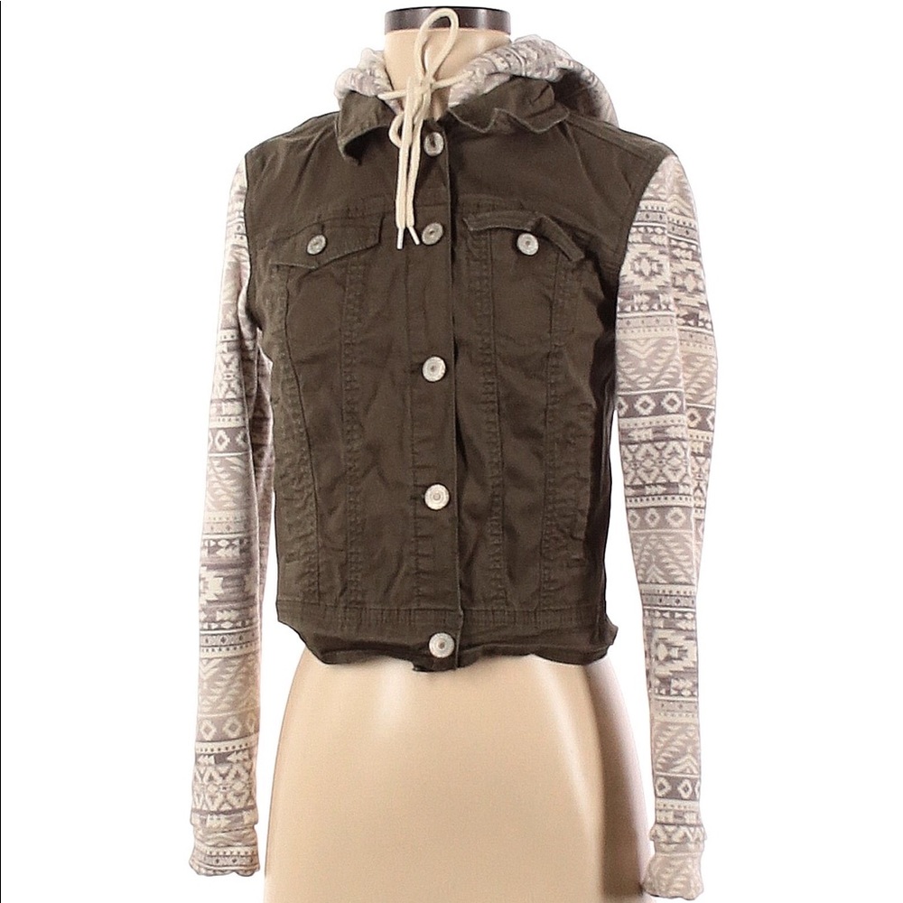Wallflower Juniors Knit Denim Jacket